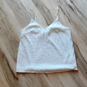 Express Sequined Cami Off White Sparkle Party Holiday